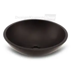 Solid-S Pure pöytäallas, pyöreä, mattamusta, L41xK14cm, ilman ylivuotoaukkoa, Solid Surface -tulppa 1208775662