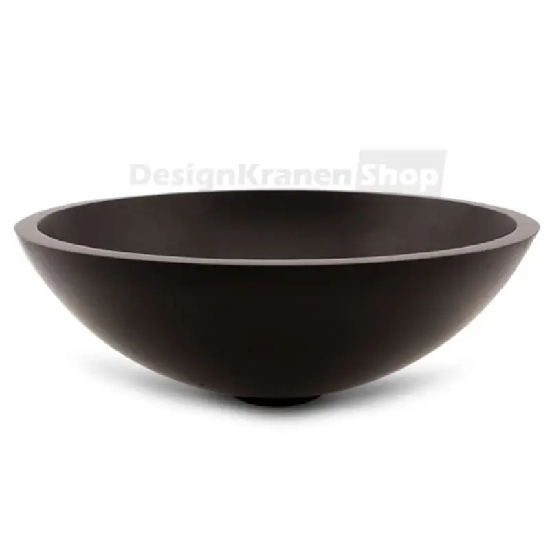 Solid-S Pure pöytäallas, pyöreä, mattamusta, L41xK14cm, ilman ylivuotoaukkoa, Solid Surface -tulppa 1208775662