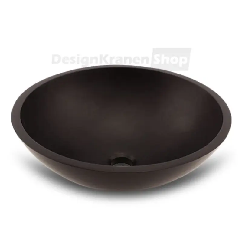 Solid-S Pure pöytäallas, pyöreä, mattamusta, L41xK14cm, ilman ylivuotoaukkoa, Solid Surface -tulppa 1208775662