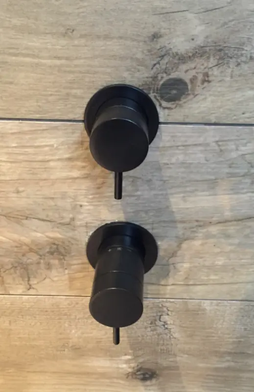 Waterevolution Flow -upotettava suihkutermostatti, 2 ulostuloa, mattamusta, pyöreä ruusuke 1208778072