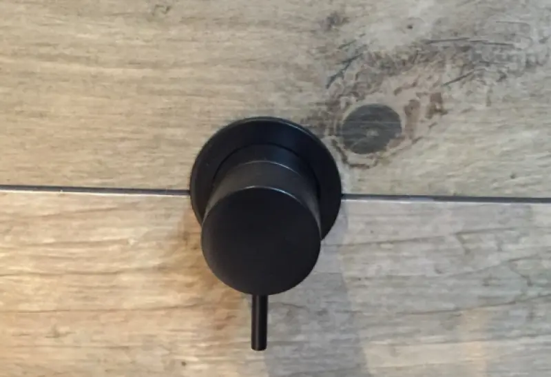 Waterevolution Flow Concealed 2 exits diverter round back plate Black T1482SPR