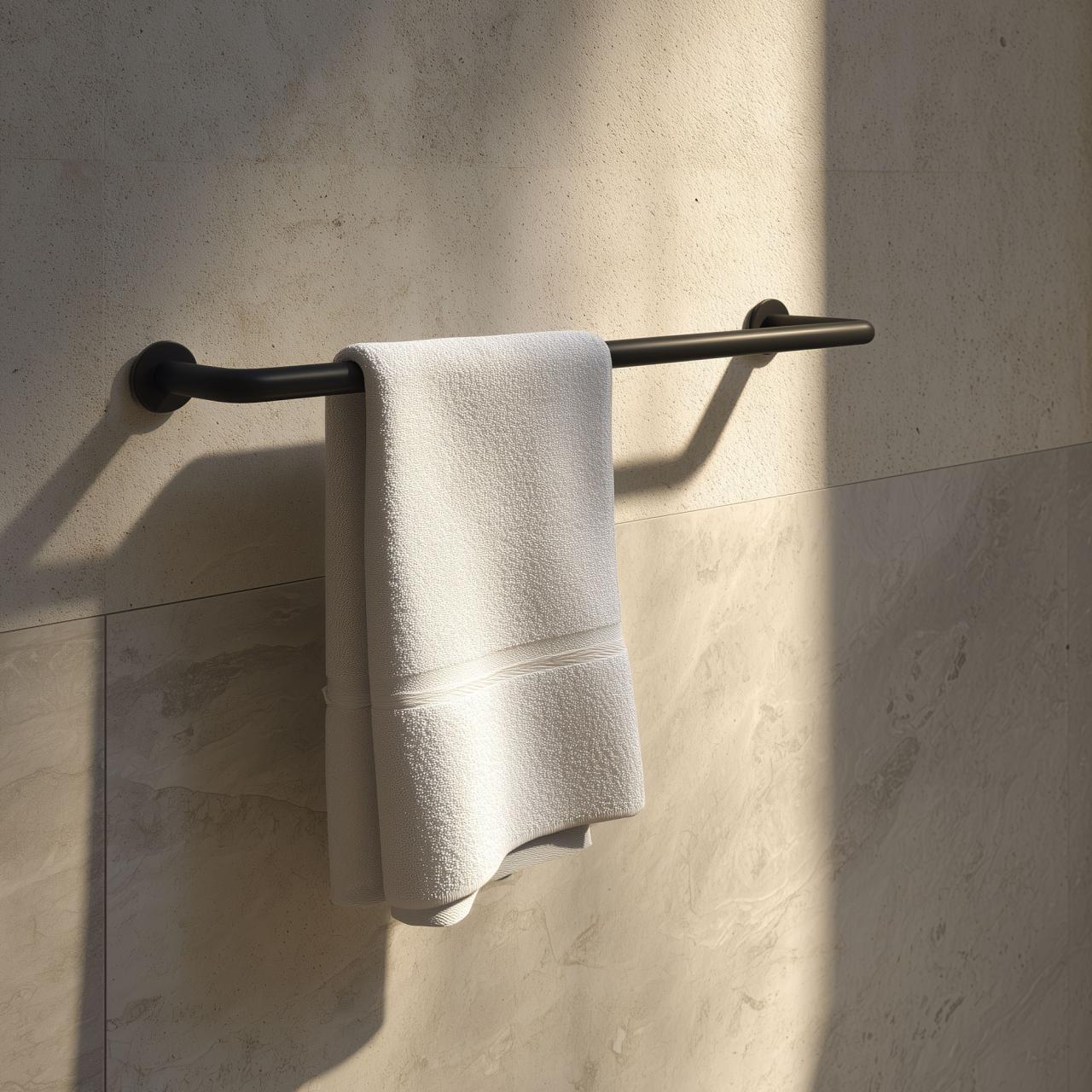 Waterevolution flow simple towel rail 35cm, black A111PR - Productafbeelding 2