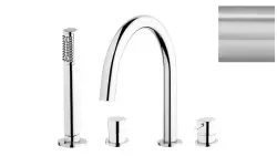 Waterevolution Flow 4-gaats badkraan voor badrandmontage volledig RVS T138IE