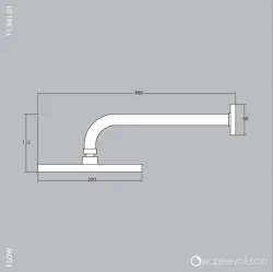 Waterevolution Flow regendouche 200 mm met muuraansluiting volledig RVS T1641IE