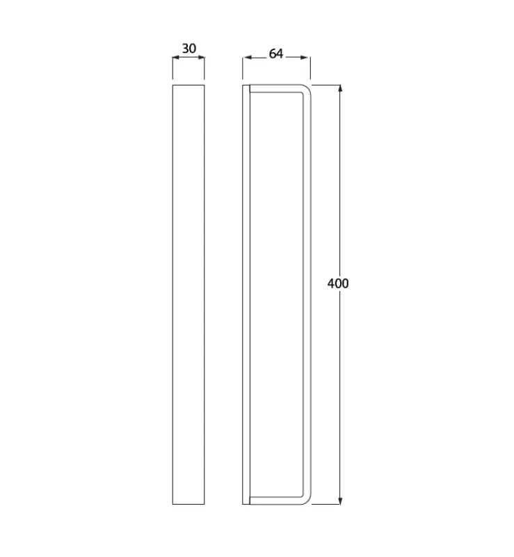 Waterevolution Deep pystysuora pyyheteline 40cm ruostumaton teräs A216IE