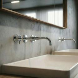 Waterevolution Flow 3-reikäinen upotettava pesuallashana, kromi, ulostulo 21 cm T1163F01-21