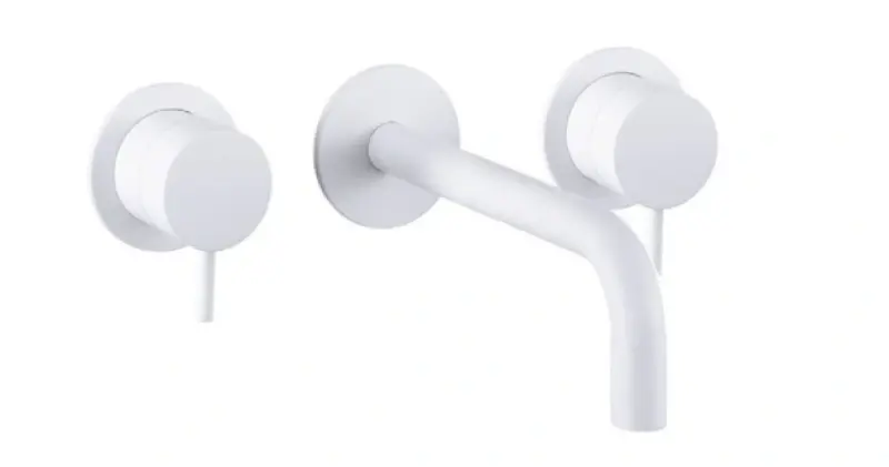 Waterevolution Flow 3-reikäinen upotettava pesuallashana, mattavalkoinen, ulostulo 21 cm T1163FBR-21