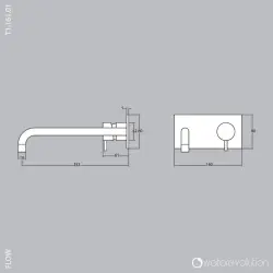 Waterevolution Flow upotettava pesuallashana peitelevyllä, kromi, 15cm ulostulo T1161B01-15