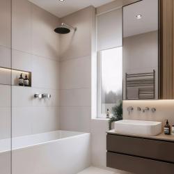 Waterevolution Flow built-in shower thermostat round rosette chrome T142TB01