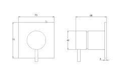 Waterevolution Flow ingebouwde 2-weg omsteller ronde rozet mat wit T1482SBR