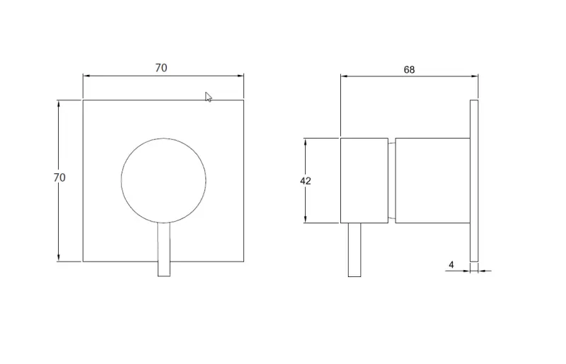 Waterevolution Flow upotettu 3-tie vaihtaja pyöreä rosetti mattamusta T1483SPR