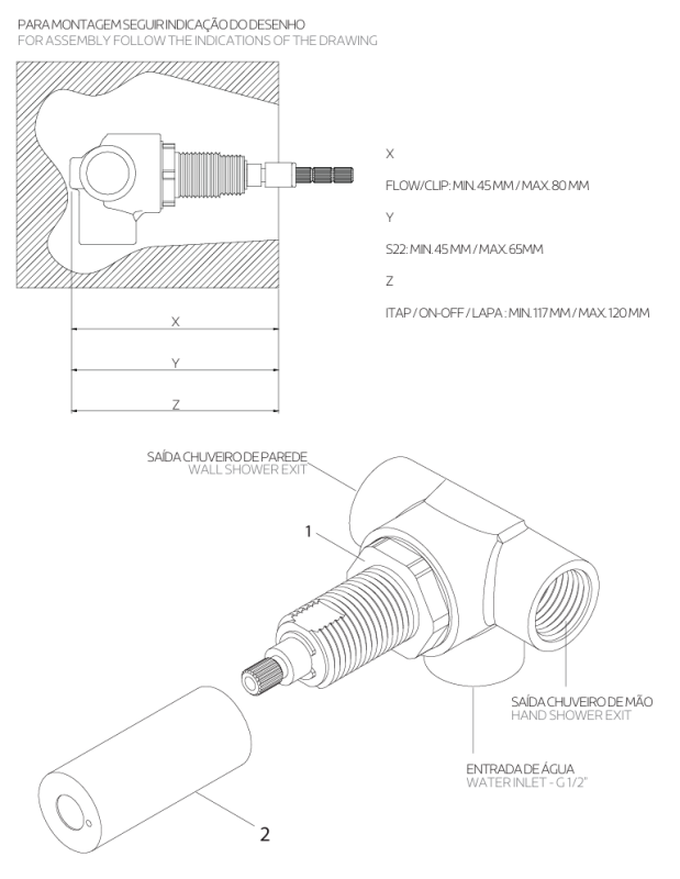 Waterevolution Flow inbouwhendeldouchethermostaat met 2 uitgangen volledig RVS 1208852642