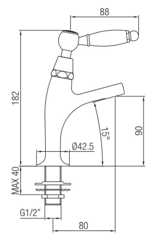 PB klassinen vesihana valkoisella kahvalla kylmälle vedelle, pieni malli, kromi 1208854162