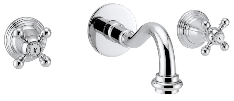 PB classic built-in wall-mounted tap with star handles, 16 cm spout, Chrome 1208855042