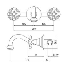 PB klassinen upotettava seinähana vahvoilla painikkeilla 16 cm ulostulo RST 1208855062