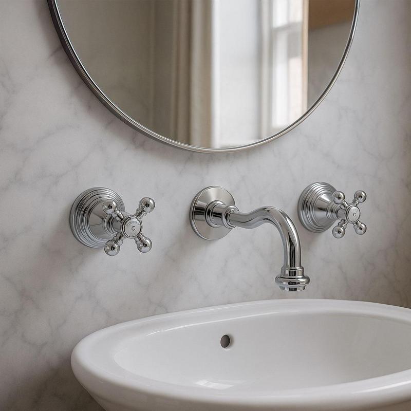 PB classic built-in wall-mounted faucet with star handles, 20 cm spout, Chrome 1208855072