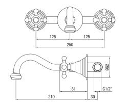 PB klassieke inbouw muurkraan met sterknoppen 20 cm uitloop Brons 1208855082

PB klassinen seinään asennettava hana tähtikahvoilla, 20 cm ulosvedettävä, pronssi 1208855082