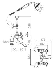 PB klassieke kraan badrandkraanset met sterknoppen inclusief handdouche Chroom 1208855212

PB klassinen hanasetti kylpyammeen reunalle tähtinupilla ja käsisuihkulla, kromi 1208855212