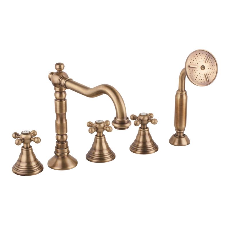 PB Classic 5-hole bath mixer with strong knobs bronze 1208855782