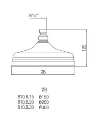 PB klassieke regendouche 20 cm chroom 1208898832