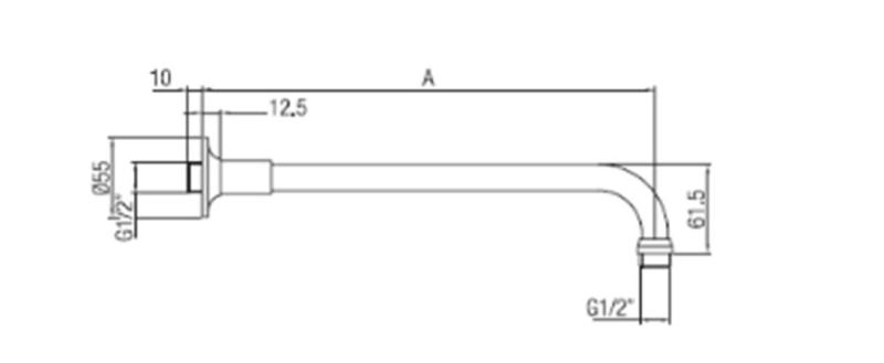 PB classic shower arm stainless steel 40cm 1208898932