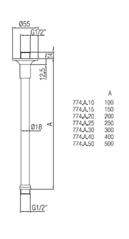 PB classic shower ceiling arm stainless steel 30cm 1208898962