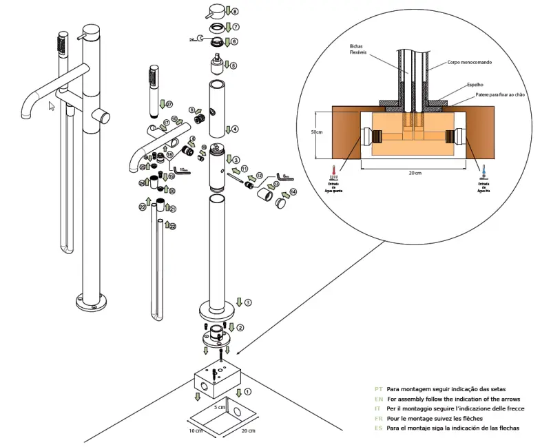 Waterevolution Flow vrijstaande badkraan met handdouche geborsteld messing T133BB

Waterevolution Flow vapaasti seisova kylpyammehana käsisuihkulla harjattua messinkiä T133BB