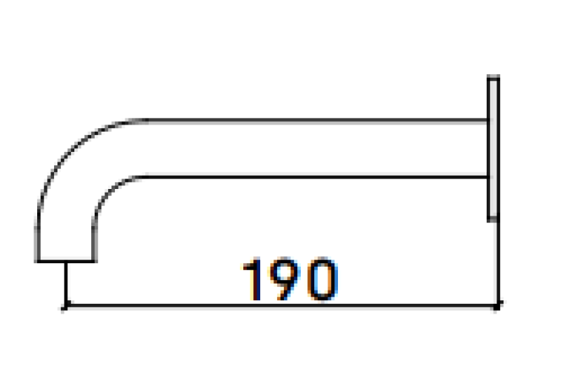 Waterevolution Flow thick spout matt black 19cm T1671-19PR