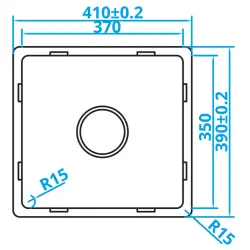 Caressi Basic Line RVS allas 37x35 tasoon asennettava, upotettava asennus, päälle asennus CABL37R15 1208920569