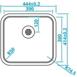 Caressi Basic Line RST pesuallas 44.4x41.4 tasoon asennettava, alta-asennettava, päältä asennettava CABLPP39R50 1208920574
