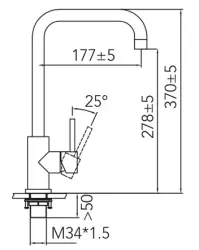 Caressi Basic Line Kromi yksikahvainen keittiöhana CABL004CH 1208920579