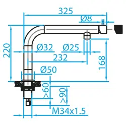 CARESSI White Line RVS yksikahvainen keittiöhana CA109WH ECO 1208920613