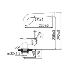 CARESSI Chrome yksikahvainen keittiöhana kromi CA108CH ECO 1208920641
