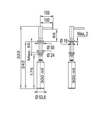 Franke Active Inbouw Zeepdispenser roestvrijstalen look 119.0547.904