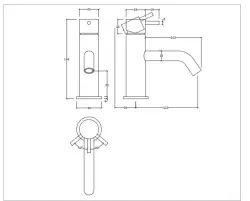 Waterevolution Flow wastafelkraan PVD harjattu vaalea kulta T110WGE