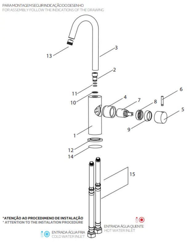 Waterevolution Flow washbasin tap high model stainless steel T1121FIE