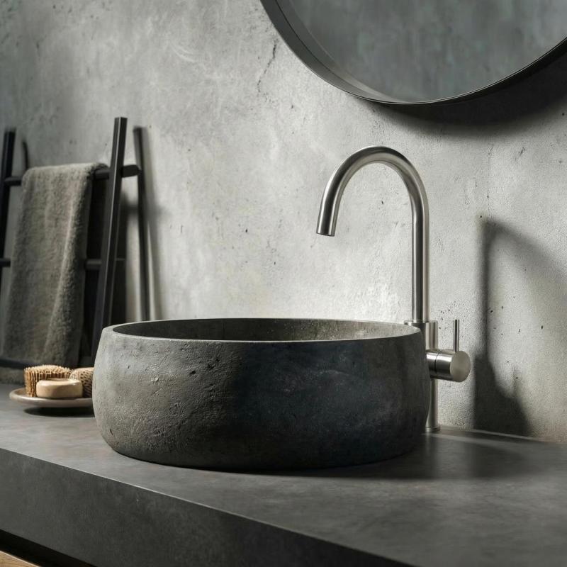 Waterevolution Flow washbasin tap high model stainless steel T1121FIE