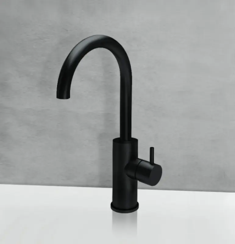 Waterevolution Flow washbasin tap high model matt black T1121FPR
