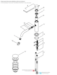 Waterrevolutie Flow wastafelkraan incl. click plug geborsteld messing T111LE