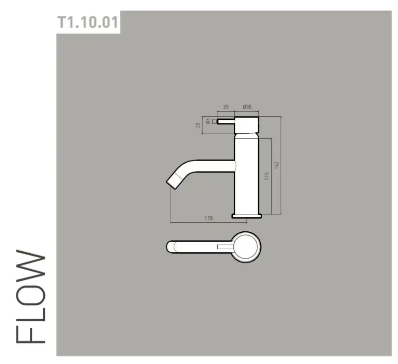 Waterevolution Flow Washbasin hospital mixer with automatic stop & go  T111WGE