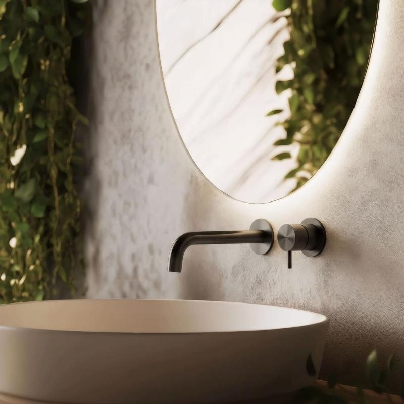 Waterevolution Flow Upotettava pesuallashana, PVD-pinnoitettu, Gun Metal -väri, 15 cm:n juoksuputki, T116BGME-15