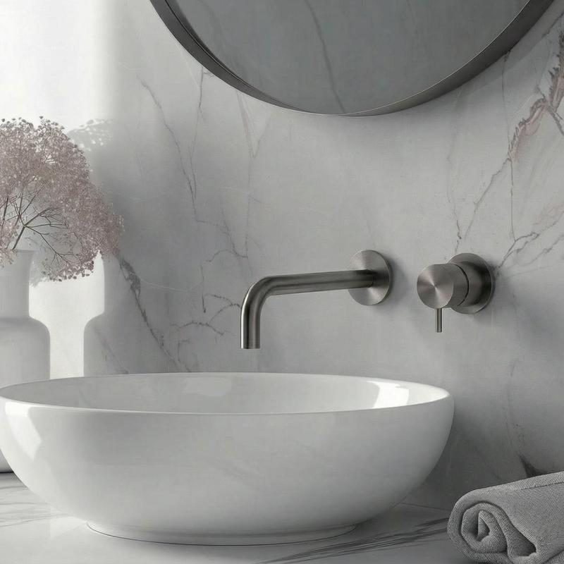 Waterevolution Flow Upotettava pesuallashana, PVD-pinnoitettu Gun Metal, juoksuputki 21 cm, T116BGME-21