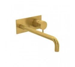 Waterevolution Flow upotettava pesuallashana peitelevyllä Harjattu Messinki, 15cm ulostulo T1161LE-15
