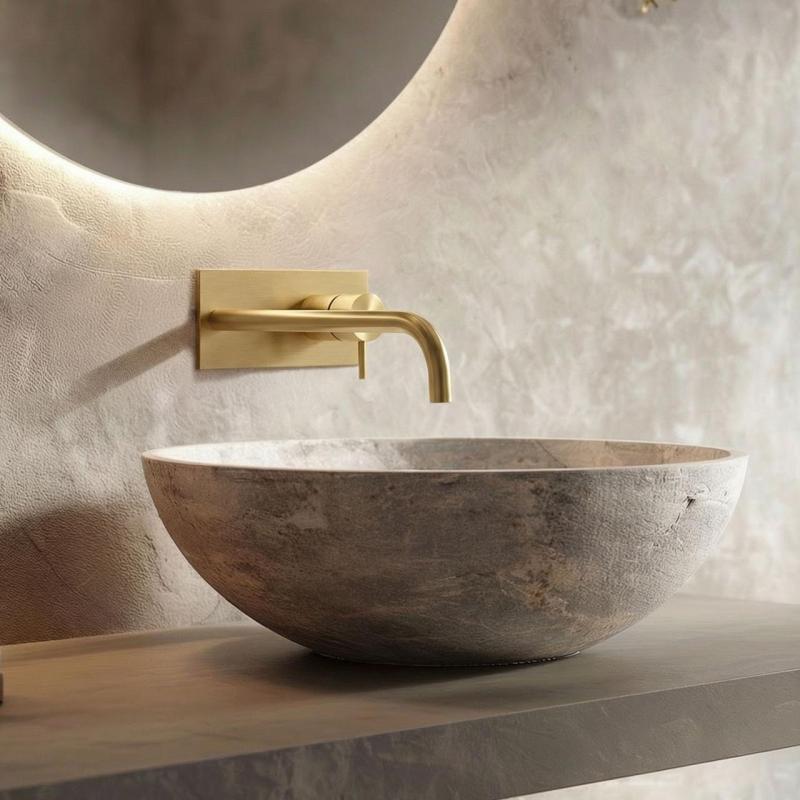 Waterevolution Flow upotettava pesuallashana peitelevyllä Harjattu messinki, ulostulo 21 cm T1161LE-21