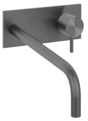 Waterevolution Flow upotettava pesuallashana peitelevyllä PVD Gun Metal, ulostuloputki 21 cm T1161GME-21