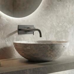 Waterevolution Flow upotettava pesuallashana peitelevyllä PVD Gun Metal, ulostuloputki 21 cm T1161GME-21