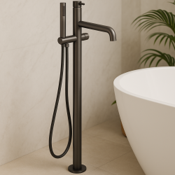Waterevolution Flow vapaasti seisova kylpyammehana käsisuihkulla gun metal T133GME