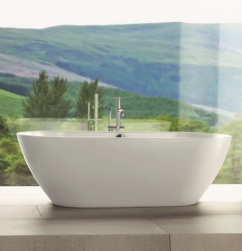 Waterevolution Flow vapaasti seisova kylpyammehana käsisuihkulla Harjattu kupari T133CPE