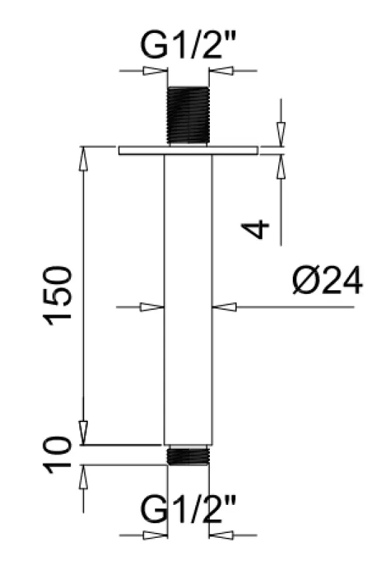 SB Rubinetterie Universal ceiling shower arm round 15cm colour matt white 1208946680