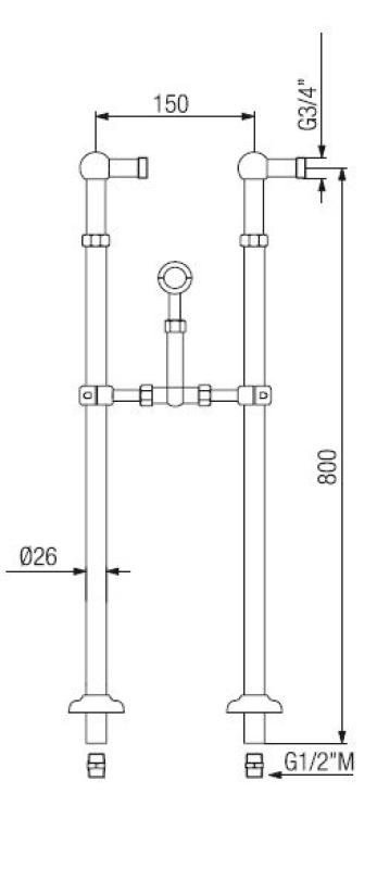 PB Vapaasti seisova kylpyammehana, nostalgiset tähtinupit, pronssi 6000